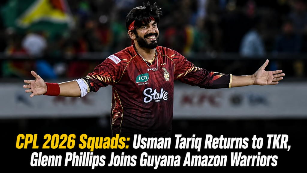CPL 2026 Squads Usman Tariq Returns to TKR, Glenn Phillips Joins Guyana Amazon Warriors