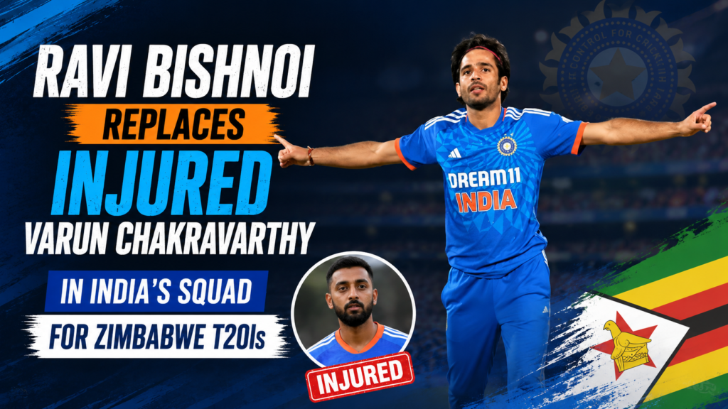 Ravi Bishnoi Replaces Injured Varun Chakravarthy in India's Squad for Zimbabwe T20Is