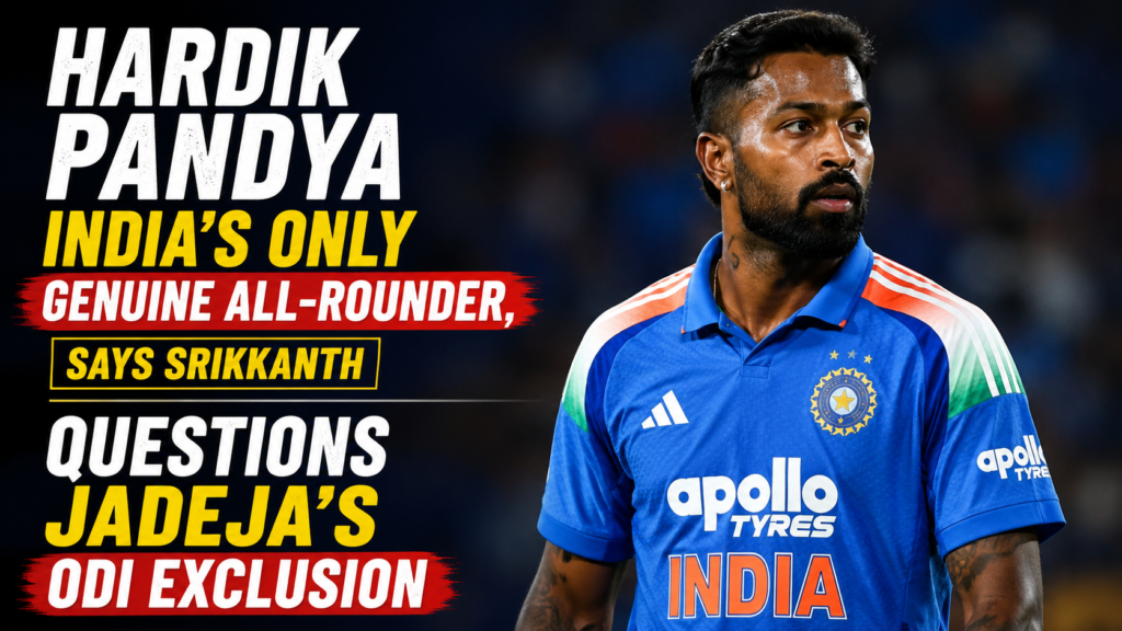 Hardik Pandya India’s Only Genuine All-Rounder, Says Srikkanth; Questions Jadeja’s ODI Exclusion