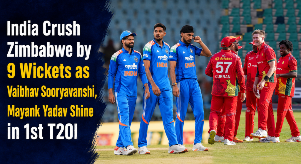 India Crush Zimbabwe by 9 Wickets as Vaibhav Sooryavanshi, Mayank Yadav Shine in 1st T20I