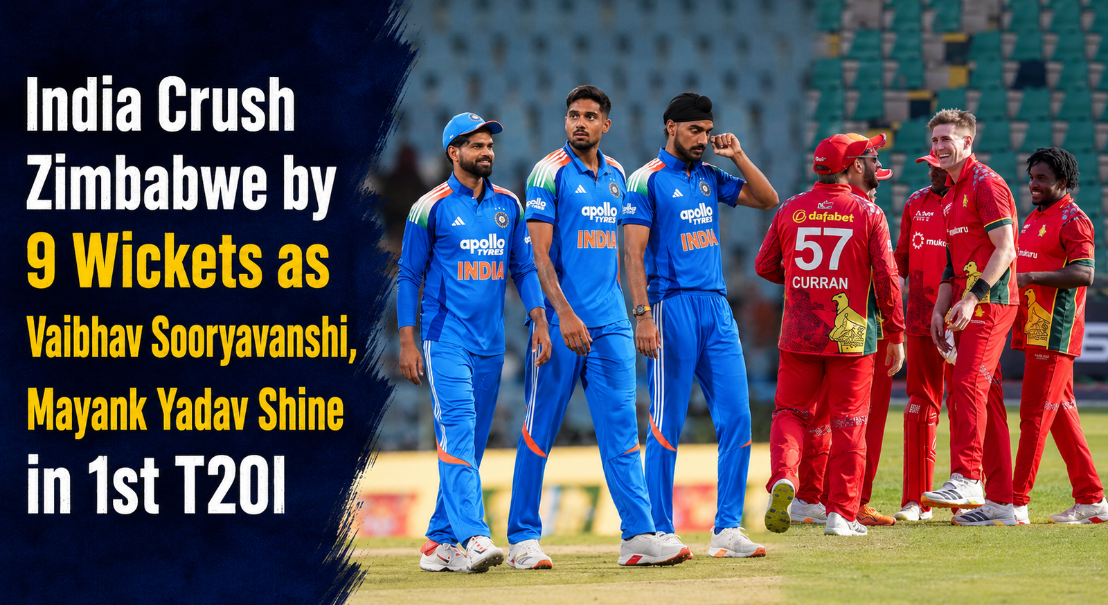 India Crush Zimbabwe by 9 Wickets as Vaibhav Sooryavanshi, Mayank Yadav Shine in 1st T20I