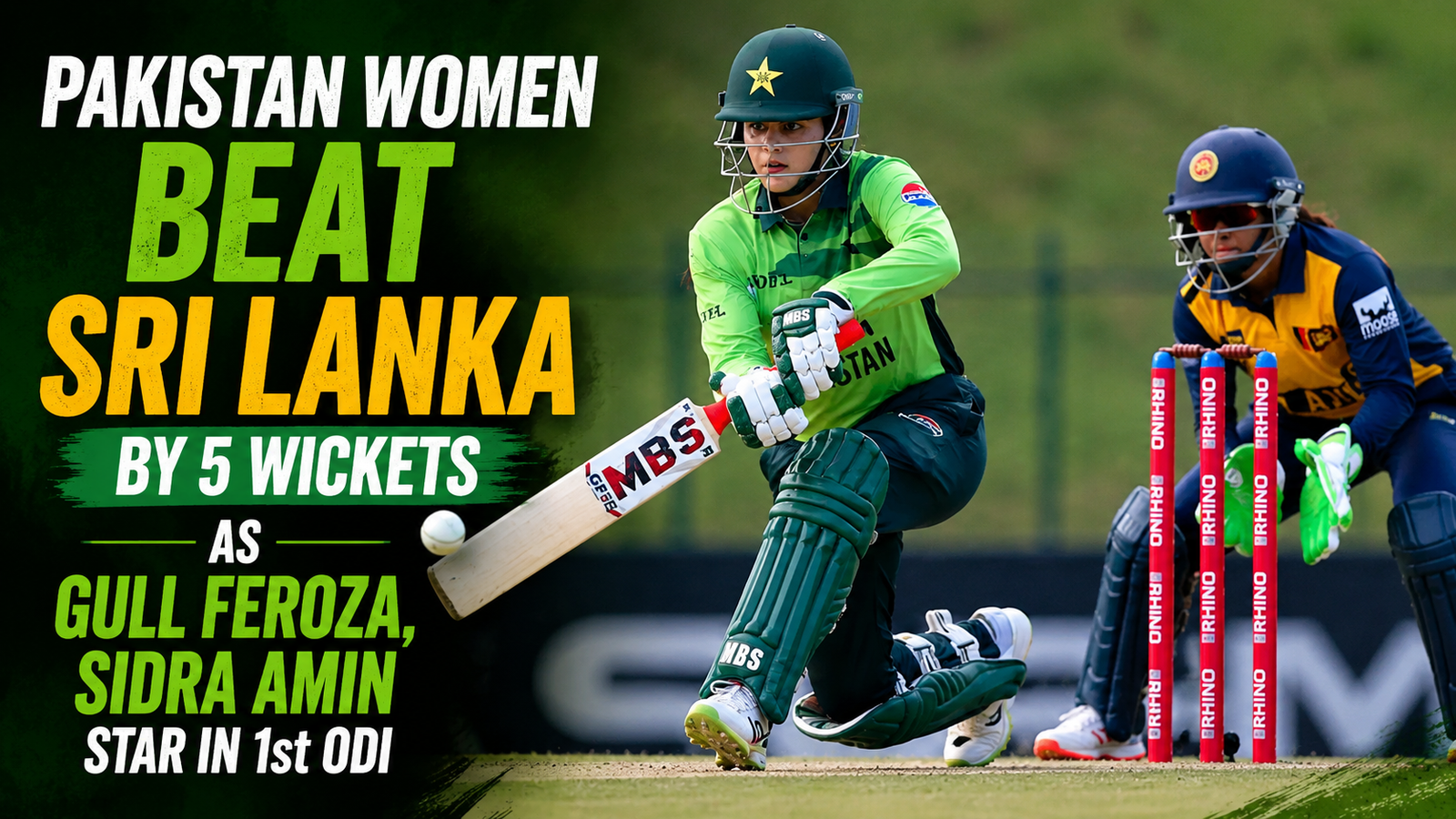 Pakistan Women Beat Sri Lanka by 5 Wickets as Gull Feroza, Sidra Amin Star in 1st ODI