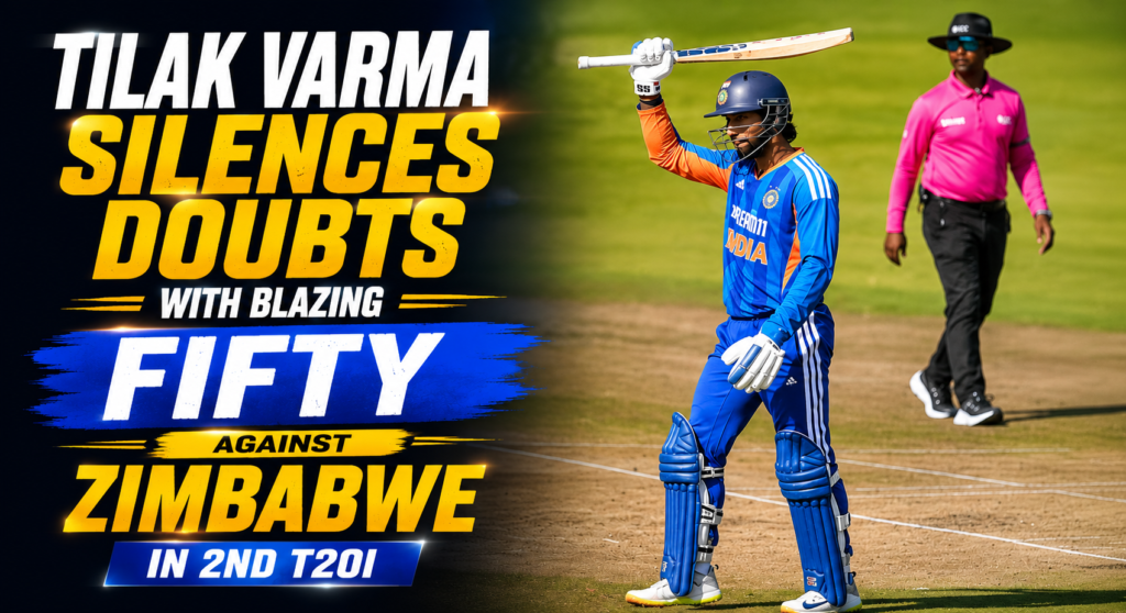 Tilak Varma Silences Doubts With Blazing Fifty Against Zimbabwe in 2nd T20I
