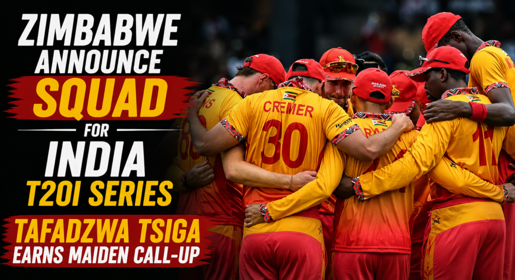 Zimbabwe Announce Squad for India T20I Series, Tafadzwa Tsiga Earns Maiden Call-Up